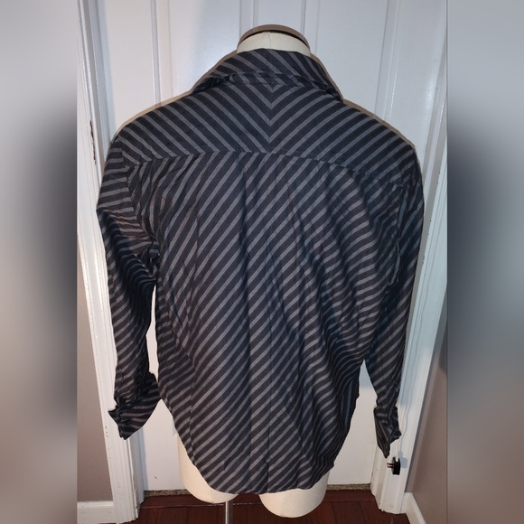 DKNY Jeans MEN'S Black & Gray Button Down Long Sleeve Shirt Sz XXL - Picture 6 of 7